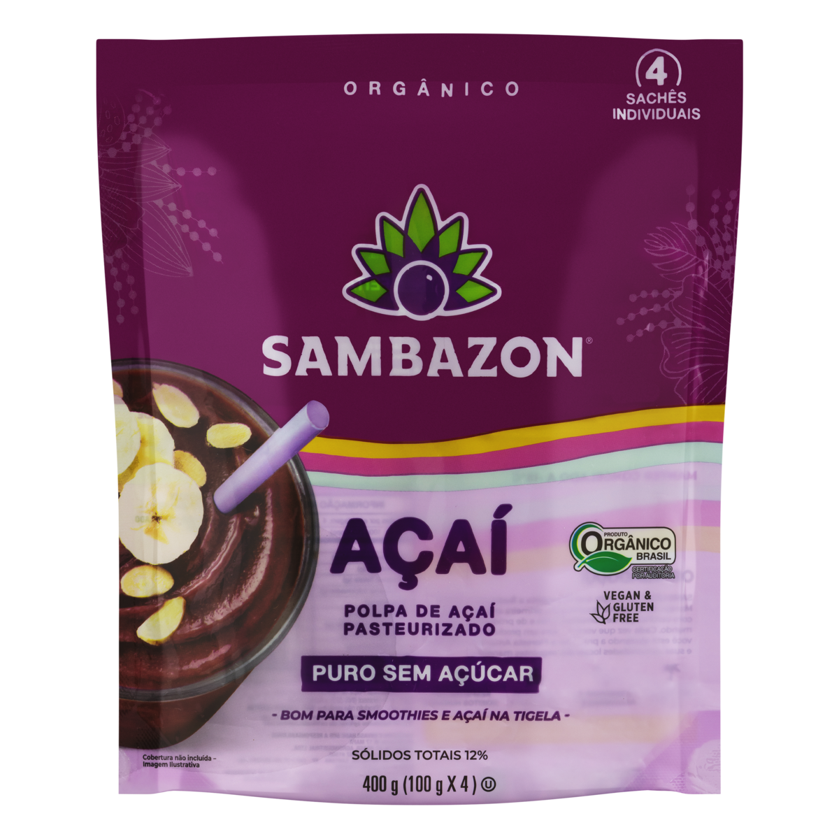 Açaí Orgânico em Polpa Sambazon 400g