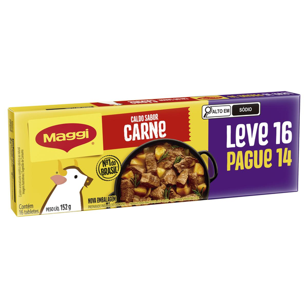 Caldo de Carne MAGGI 152g Leve 16 e Pague 14