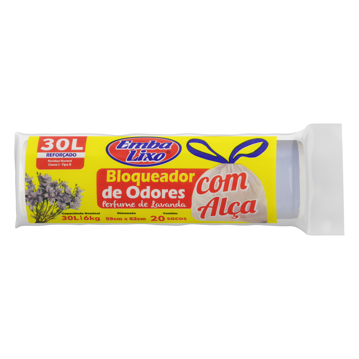Saco De Lixo Embalixo Alca Bloqueadora De Odores 30 Litros