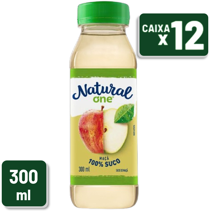Suco Natural One Maçã Pet 300ml Caixa c/ 12 Un