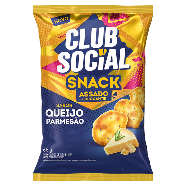 Salgadinho Club Social Snack Queijo Parmesão 68g