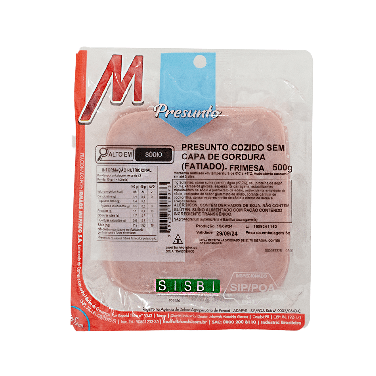 Presunto Frimesa Muffato Foods Fatiado 500g