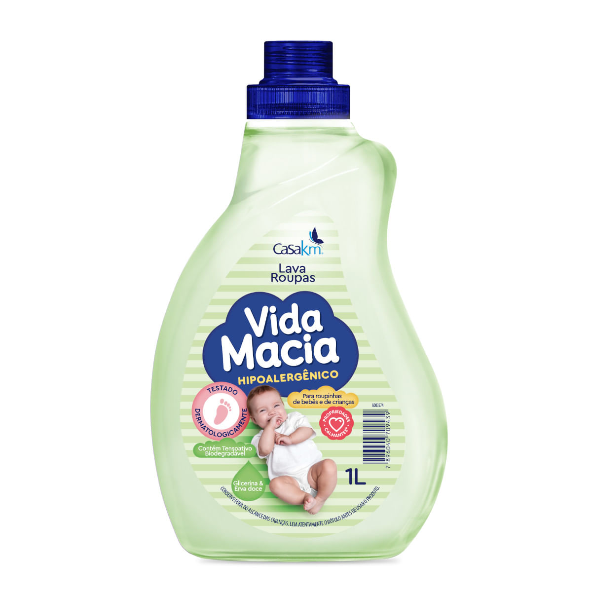 Lava Roupa VIDA MACIA Hipoalergênico Erva Doce Líquido 1l