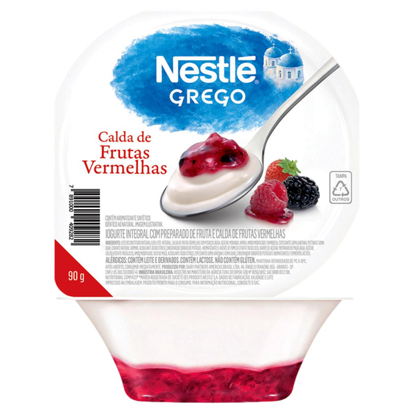 Iogurte Integral Grego Calda Frutas Vermelhas Nestlé Pote 90g