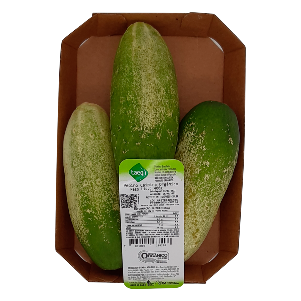 Pepino Caipira Orgânico TAEQ 400g