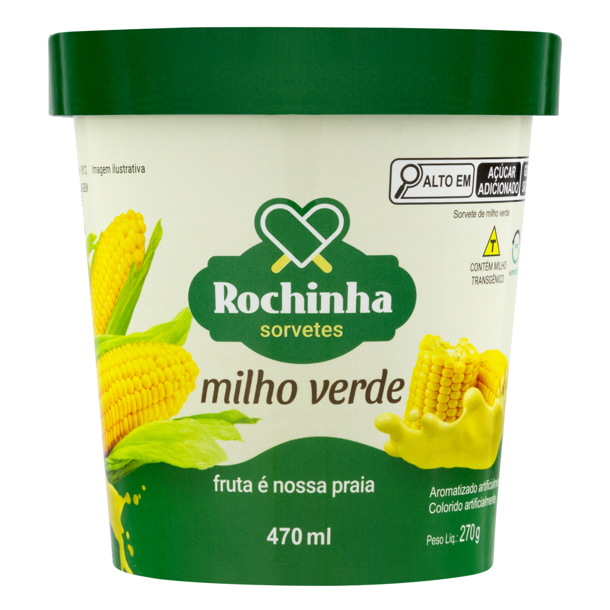 Sorvete Milho Verde Rochinha Pote 470ml
