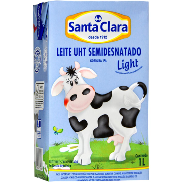 Leite SANTA CLARA Semi Desnatado com Tampa 1l