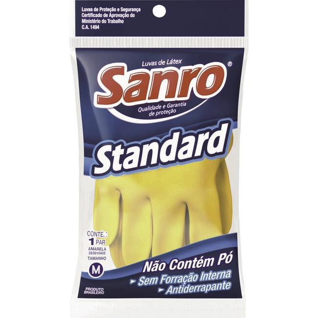 Luva Amarela Sanro Standard M Par