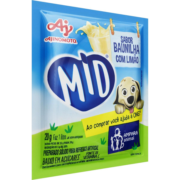 Refresco em Pó Mid 20g - Baunilha com Limão