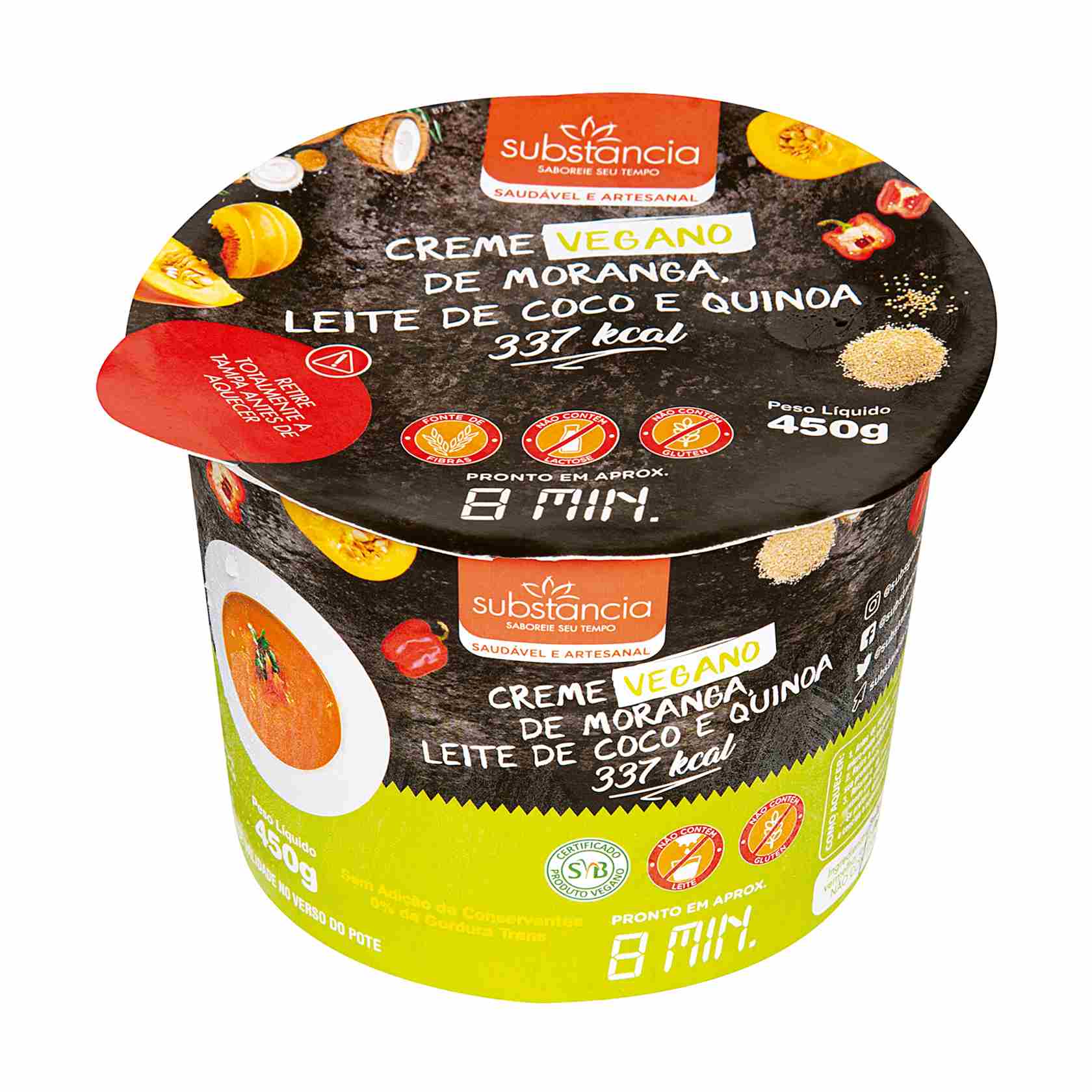 Creme Vegano Moranga, Leite de Coco e Quinoa Congelada Substância 450g