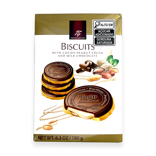 Biscoito Tago Biscuits Cacau Com Pasta De Amendoim 180g