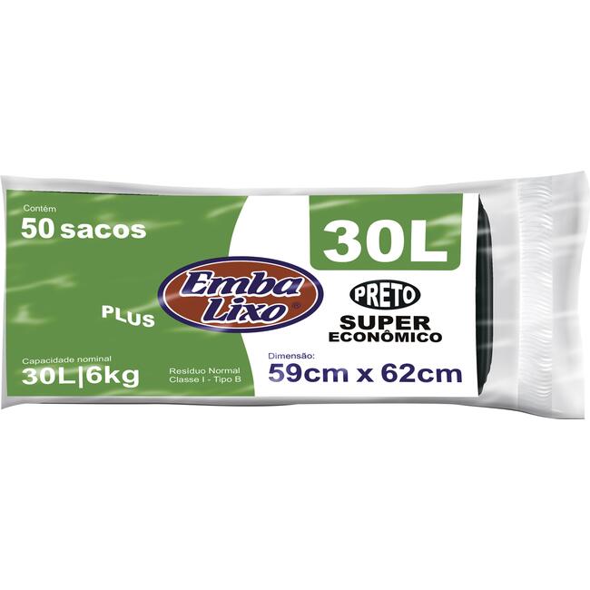 Saco para Lixo Embalixo Super econômico 30L 50un