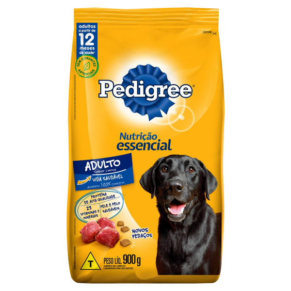 Ração Pedigree Para Cães Adultos Nutrição Essencial Carne 900g
