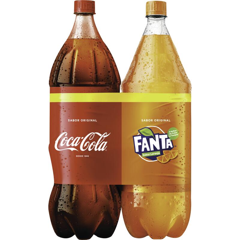 Refrigerante Coca-Cola e Fanta Laranja 2x2L