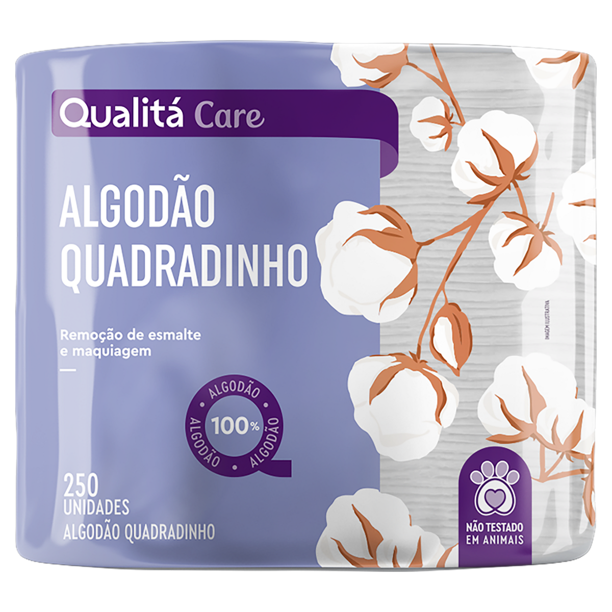 Algodão Quadradinho Qualitá Care Pacote 250 Unidades