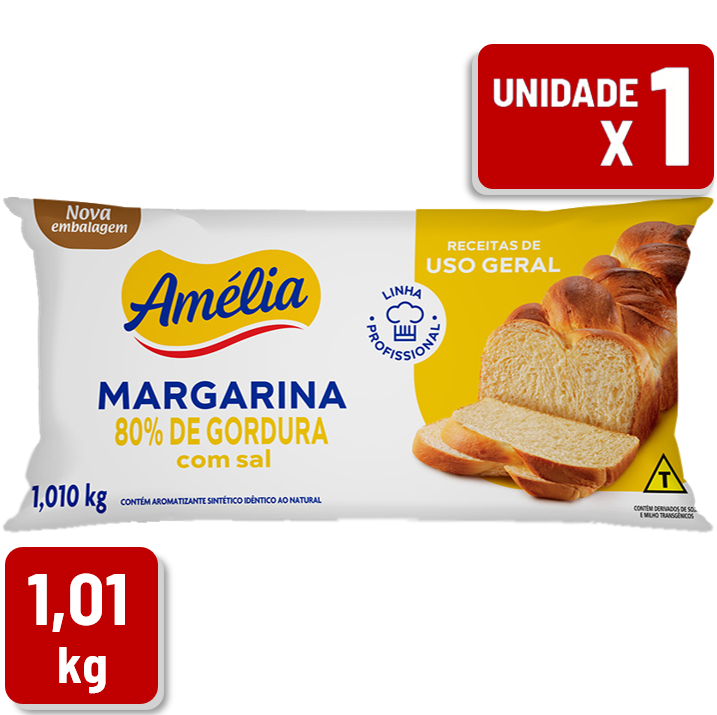 Margarina Vigor Amélia 80% Com Sal Pacote 1.01Kg