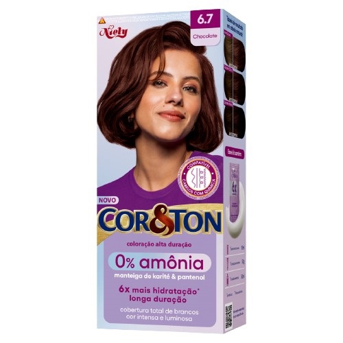 Coloração COR&TON Sem Amônia Chocolate 6.7