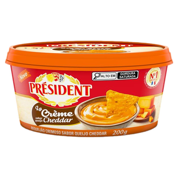 Requeijão Cremoso PRESIDENT La Crème Cheddar Queijo Cheddar 200g