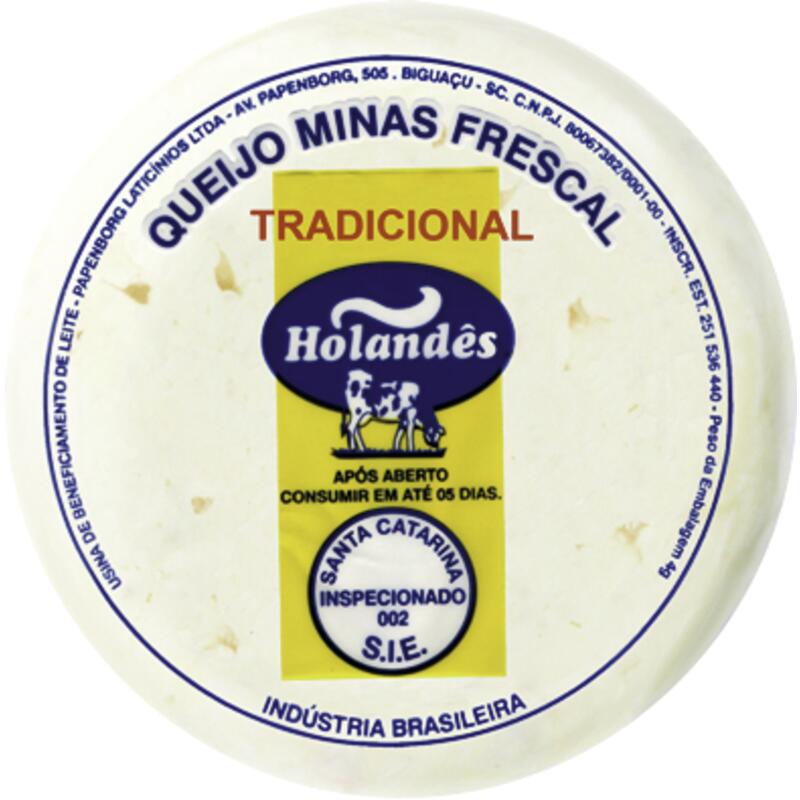 Queijo Minas Frescal Holandês Preço por quilo na peça