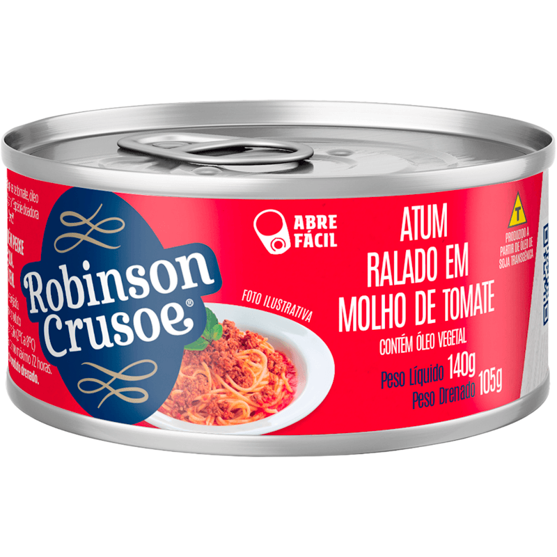 Atum Ralado ao Molho de Tomate Robinson Crusoe Lata 120g