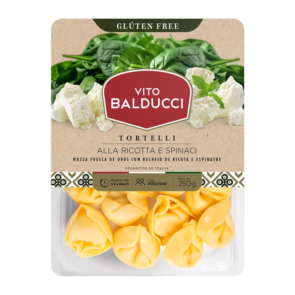 Tortelli VITO BALDUCCI Alla Ricotta e Spinaci Sem Glúten 250g