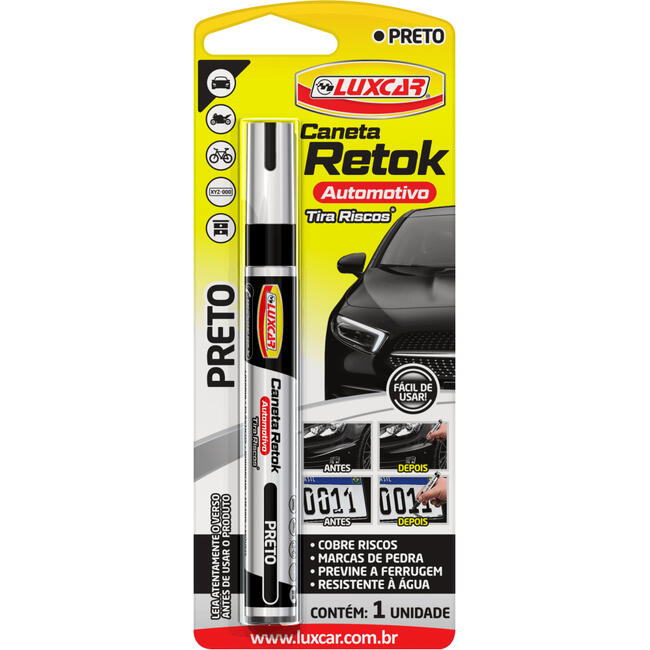 Caneta Retok Automotivo Luxcar Preto un