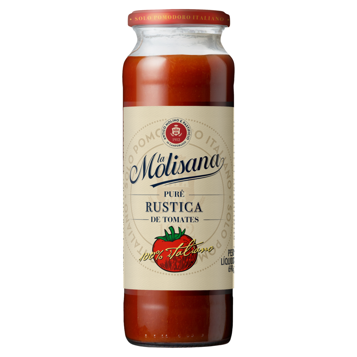 Purê de Tomate Rústica La Molisana Vidro 690g