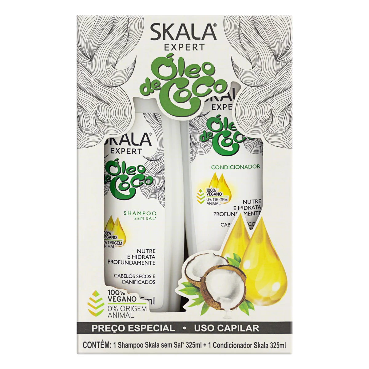 Kit Shampoo + Condicionador Skala Expert Óleo de Coco 325ml Cada