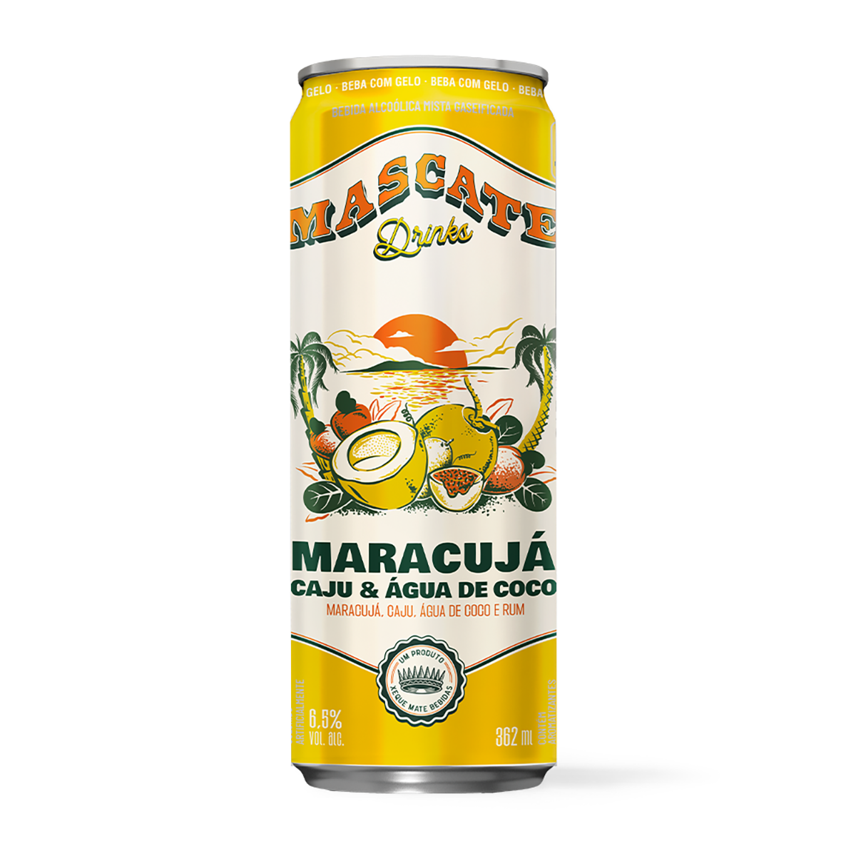 Mascate Drinks Maracujá, Caju, Água de Coco e Rum 362Ml