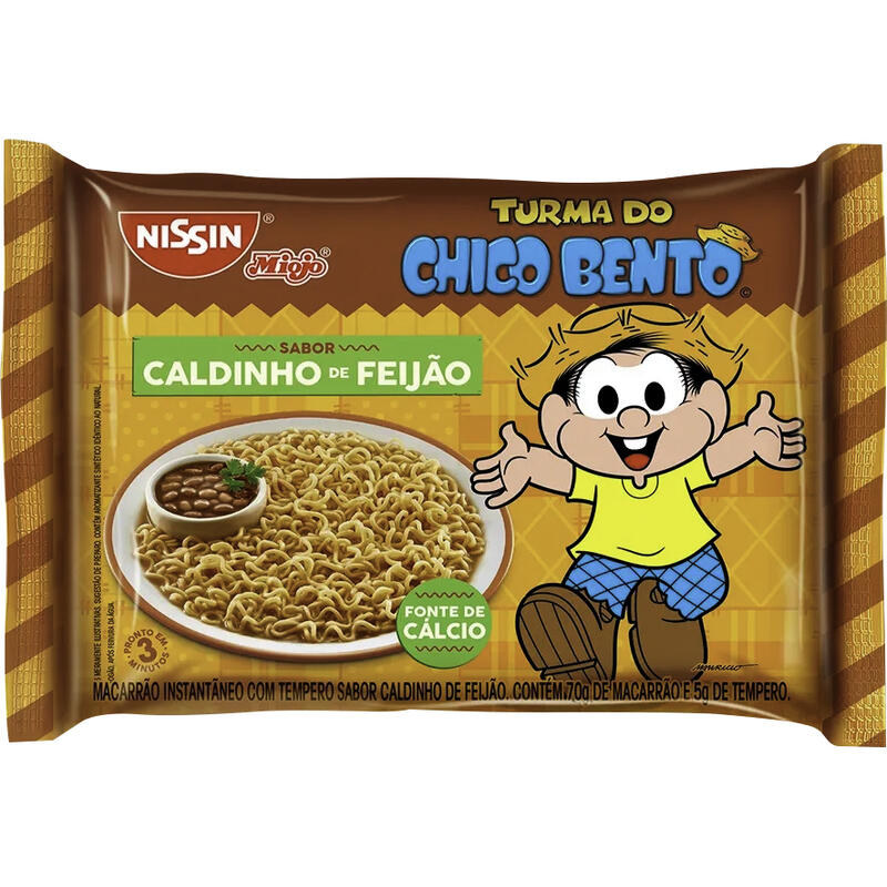 Macarrão Instantâneo NISSIN Turma do Chico Bento Caldinho de Feijão 75g