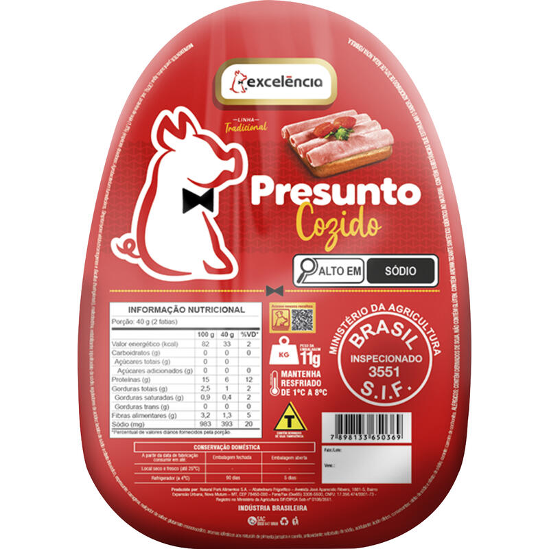 Presunto Cozido Excelência Preço por quilo na peça