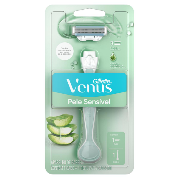 Aparelho Recarregável e Carga para Depilar Pele Sensível Gillette Venus
