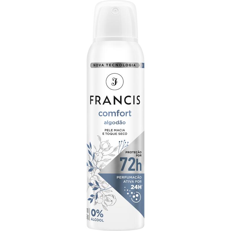 Desodorante Aerossol Comfort Algodão Francis 150ml Spray