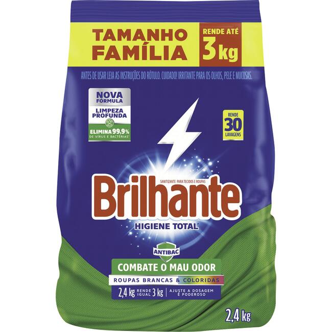 Sanitizante em Pó Brilhante Higiene Total 2,4kg