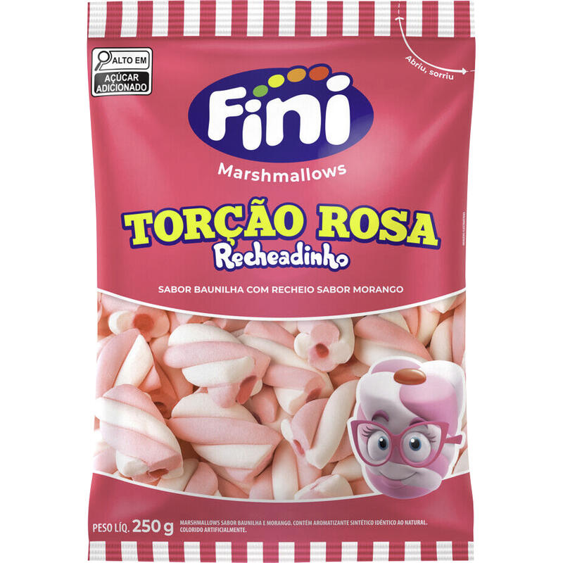 Marshmallow Recheado Fini Rosa 250g