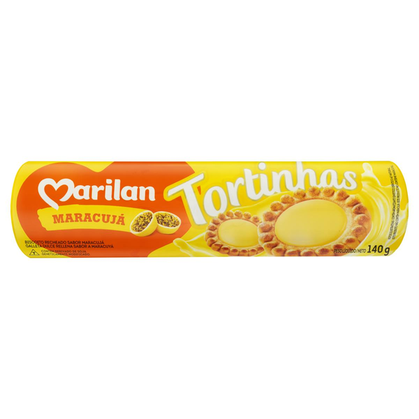 Biscoito Recheio Maracujá Marilan Tortinhas Pacote 140g