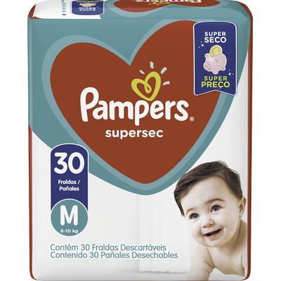 Fralda Descartável Pampers Supersec M 30 un