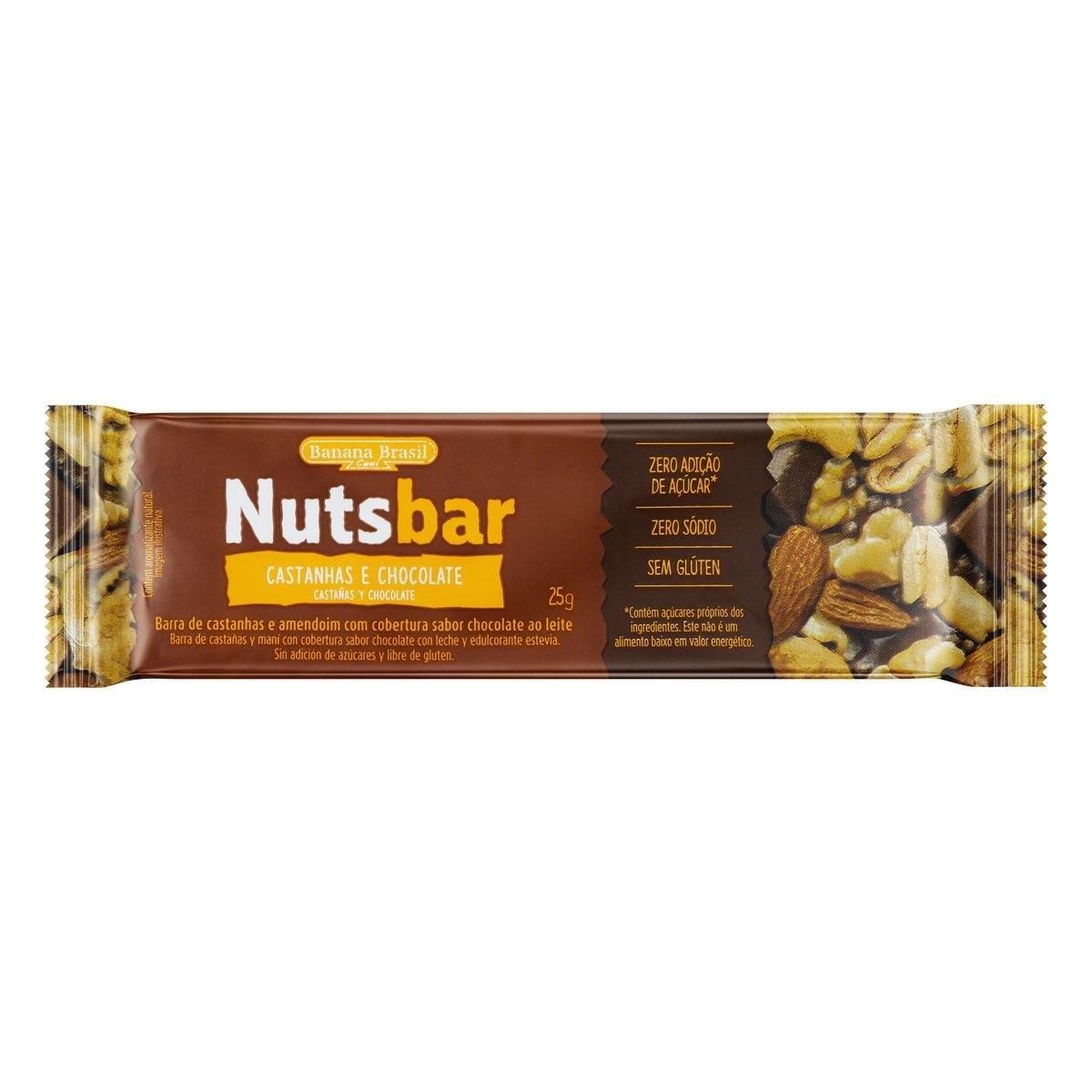 Nuts Bar Castanha e Chocolate Bio Mundo 25g