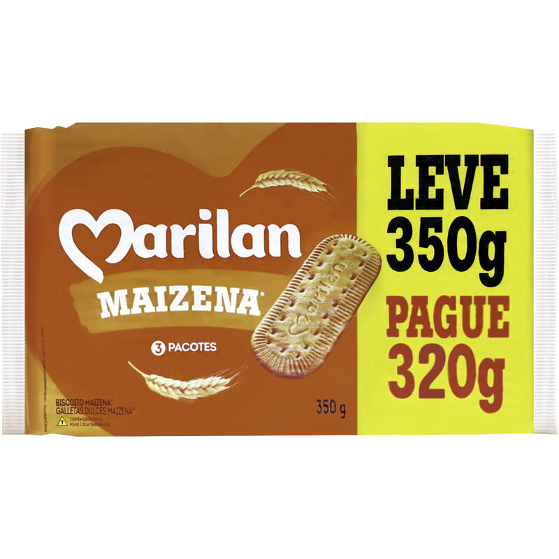Biscoito Marilan Maizena LV 350g PG 320g