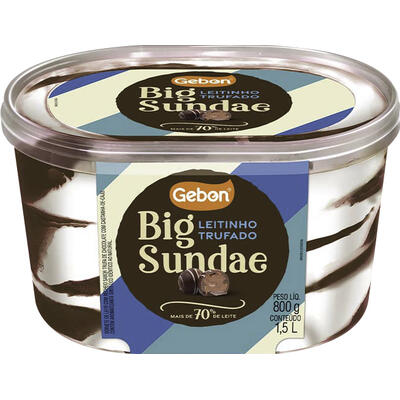 Sorvete Sundae Gebon Leitinho Trufado 1,5L