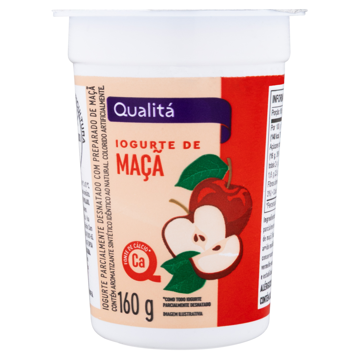 Iogurte Parcialmente Desnatado Maçã Qualitá Copo 160g