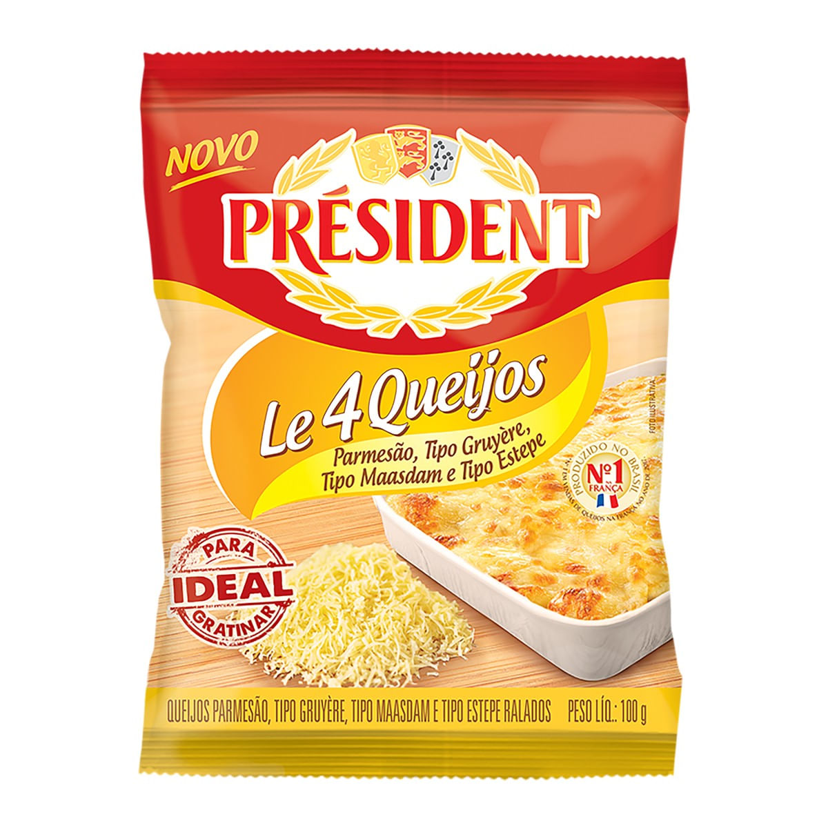 Queijo Ralado Président Le 4 Queijos 100g