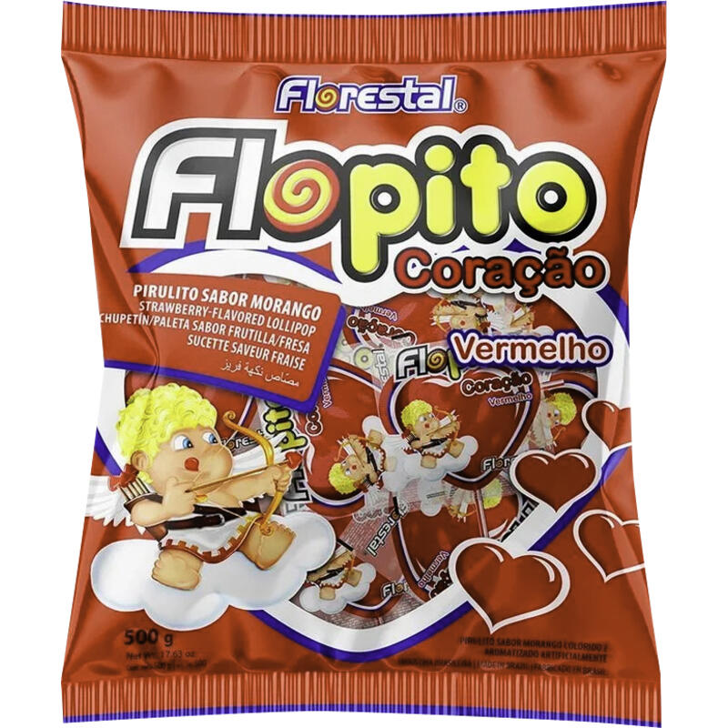 Pirulito Florestal Coração Vermelho 50 un