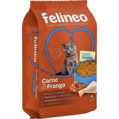 Alimento para Gatos Felíneo Filhotes Carne e Frango 1kg