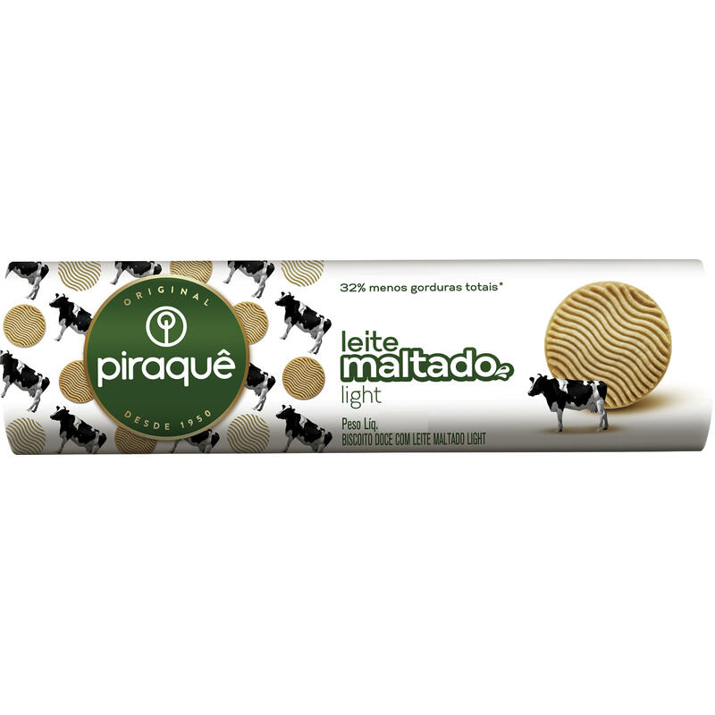 Biscoito PIRAQUÊ Light Leite Maltado 132g
