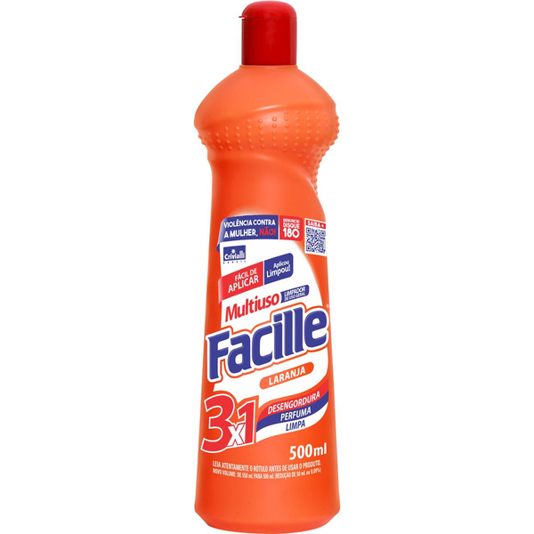 Limpador Multiuso Facille 500ml - Laranja