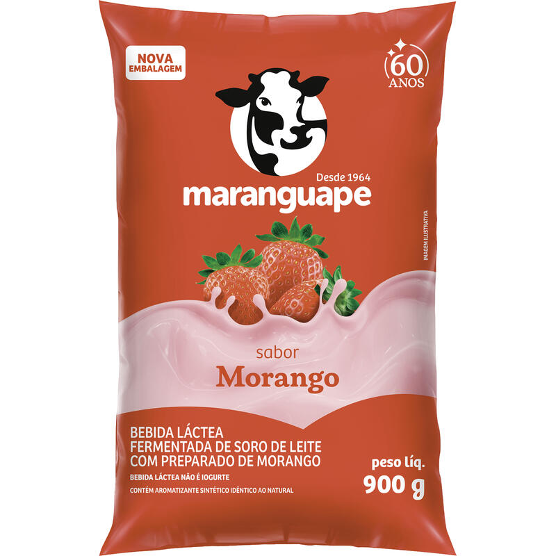 Bebida Láctea Maranguape Morango 900g