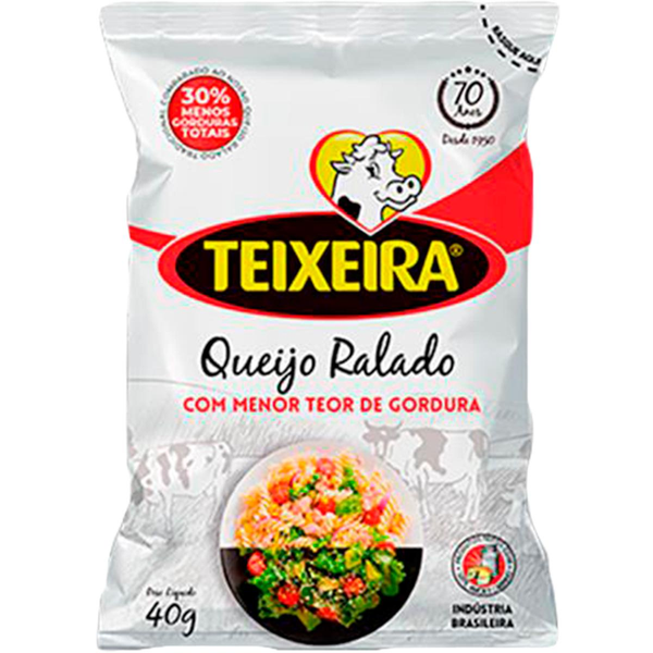 Queijo Ralado Teixeira 40g - Baixo Teor de Gordura