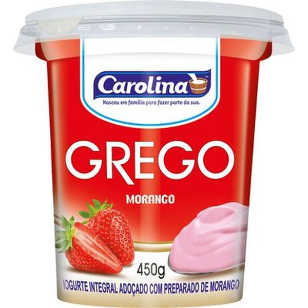 Iogurte Grego Carolina 450g - Morango