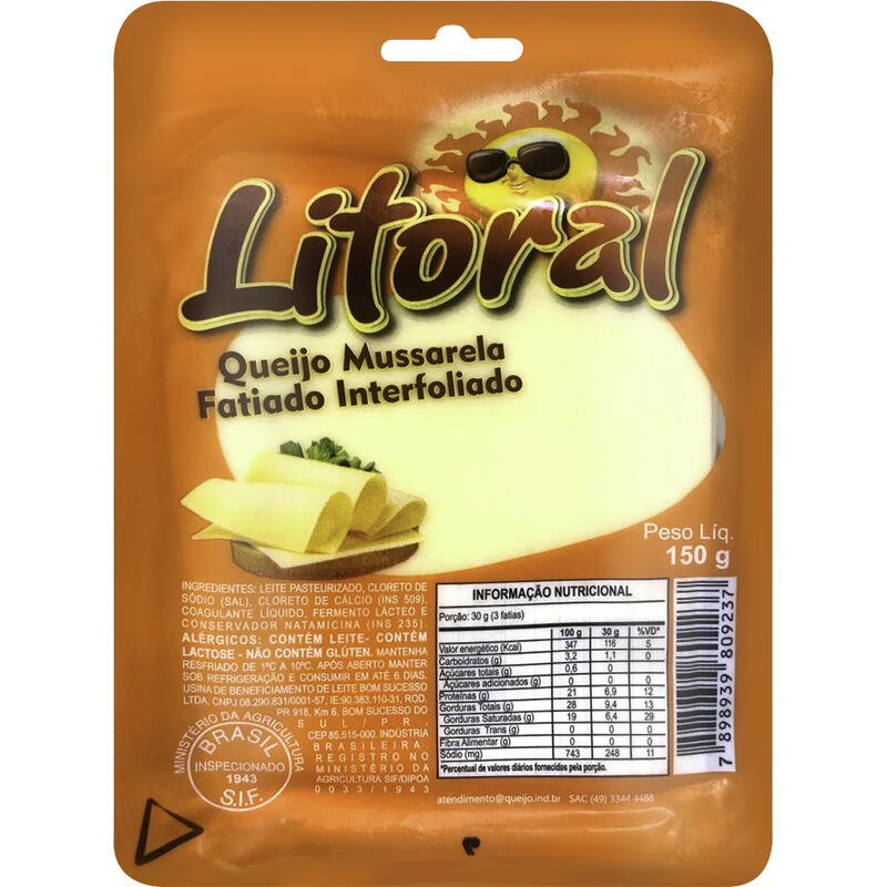 Queijo Mussarela Fatiado Interfolhadao 150G